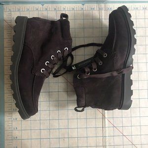 Sorel Harlow Lace Up Bootie Women Size 4 Burgundy